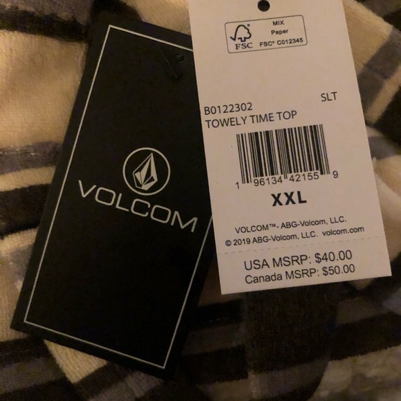 Volcom Towely Time Top. Slate grey XXL Beachy surf‎ summer vibes - Picture 4 of 4